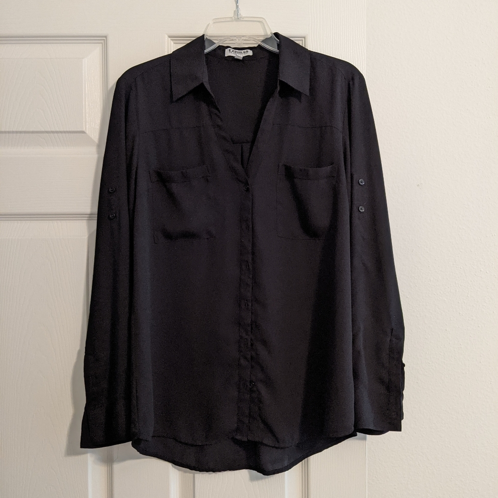 Two Pocket Portofino Slim Fit Long Sleeve Blouse L